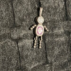 Vintage .925 Silver Jeweled Navajo Native American Pendant